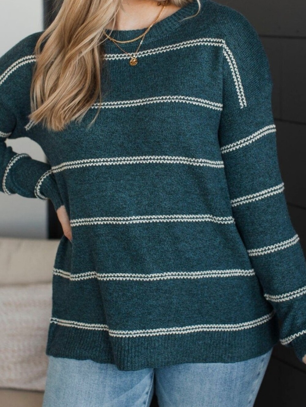 NWT Women's Pulse Boutique Striped Sweater